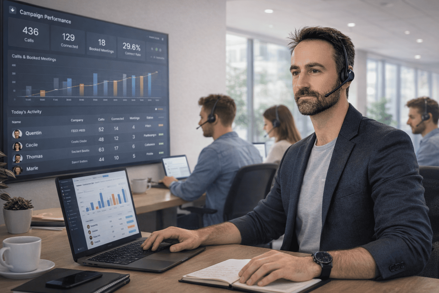 Pilotage d’une équipe dédiée à la prospection commerciale B2B